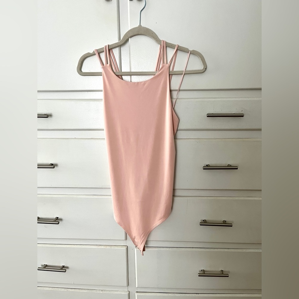 Express Pink Strappy Bodysuit top size large